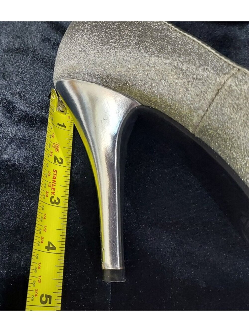 Rampage Gracee Glitter Heels Womens Sz M Silver Platform Slip On Pumps - Picture 4 of 12